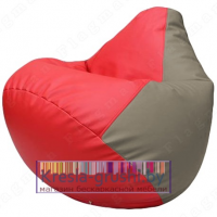 Бескаркасное кресло мешок Груша Г2.3-0902 (красный, светло-серый)